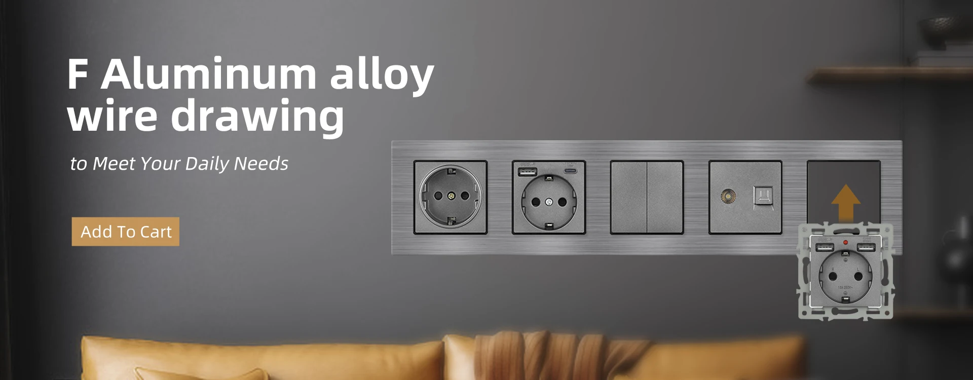 Description Picture 4 of itemSRAN Electrical Outlets for Home 16A EU Aluminum alloy Panel Waterproof with Cover Dustproof Kitchen Bathroom Wall Socket