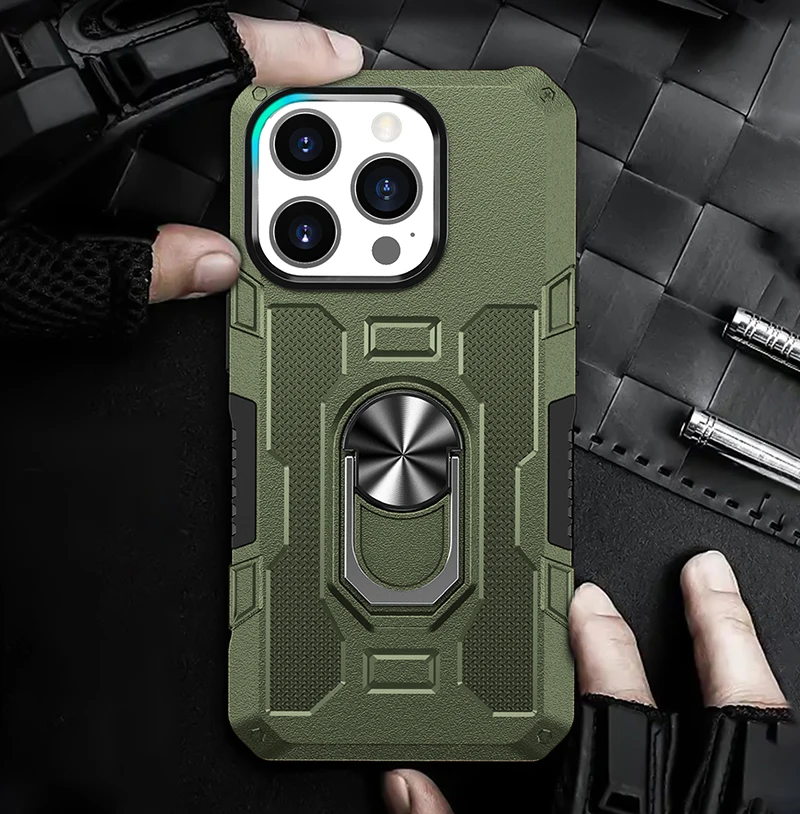 

Luxury Case for iPhone 13 12 11 Pro Max With Magnet Ring KickStand Camera Protection Shockproof Phone Cover for iPhone XR XS Max