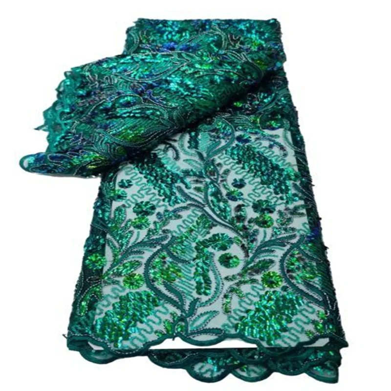 

Pink African Sequins Lace Fabric 2023 Green High Quality Lace French Lace Fabric Nigerian Lace Embroidered Fabric For Women Sew