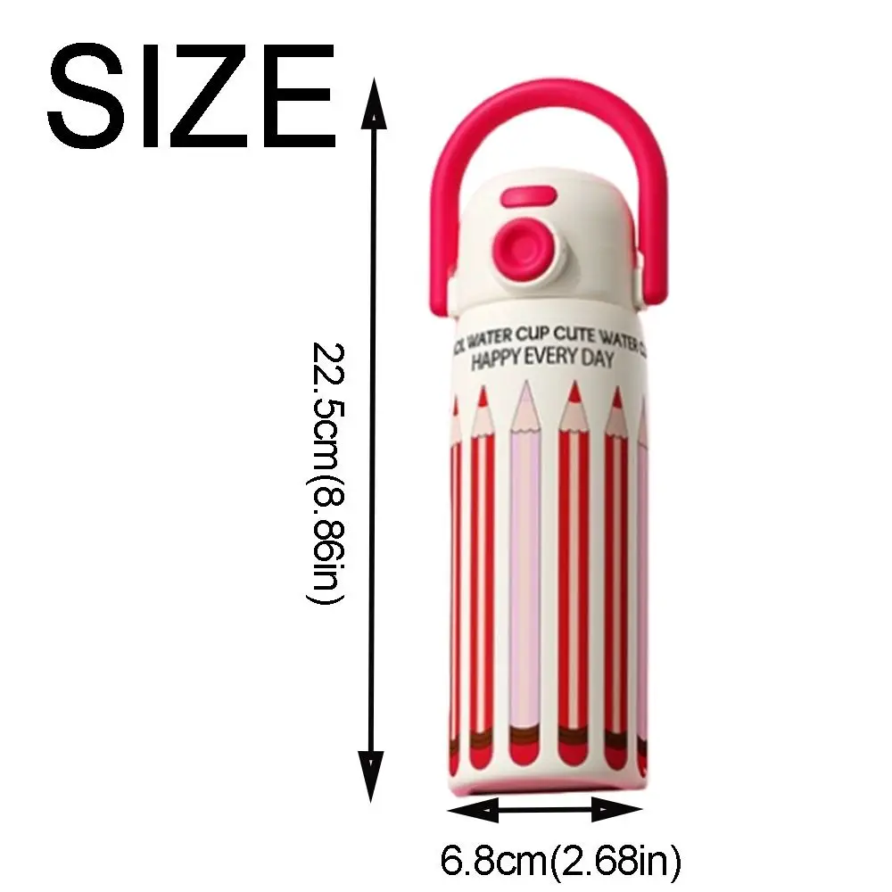 Gift Creative Thermal Water Bottle Portable 500ML Outdoor Insulated Mug Leak-proof Double Wall Drinking Straw Cup Household