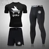 New anime Man MMA Rashguard Compression Top Training Set Quick Dry Fitness Tights Track suit Men sportswear Jogging Clothing 2