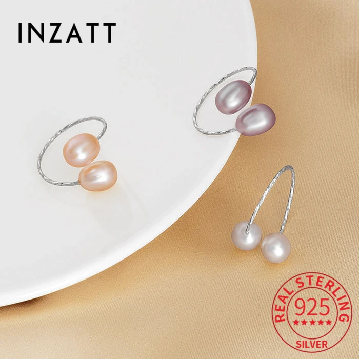 INZATT 진짜  타원형 진주, 조정 가능한 반지, 매력적인 여성 파티, OL..