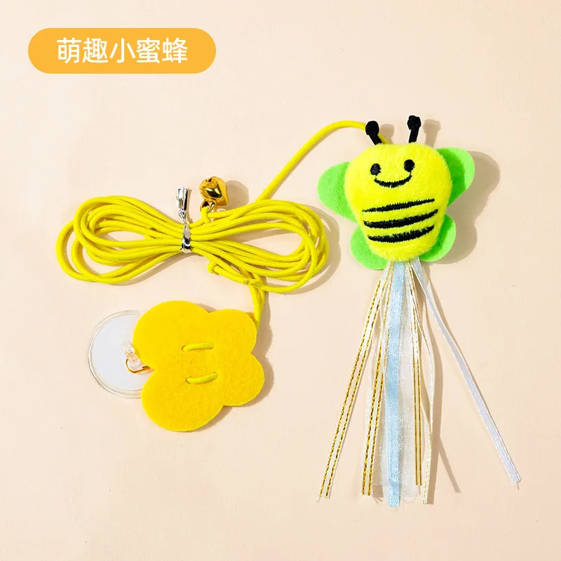 Cat Toys Swing Sticky Disc Elastic Hanging Door Teasing Rope Long Rope Teasing  Toy Accessories Pet Kitten Toy