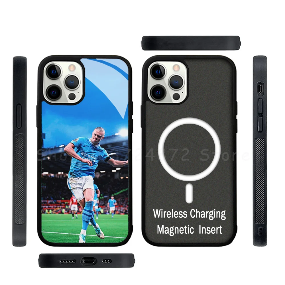 E-Erling H-Haaland чехол для телефона, сильный магнитный для IPhone 15 14 13 Pro Max Mini Alex, зеркальный Для Magsafe, чехол для беспроводной зарядки