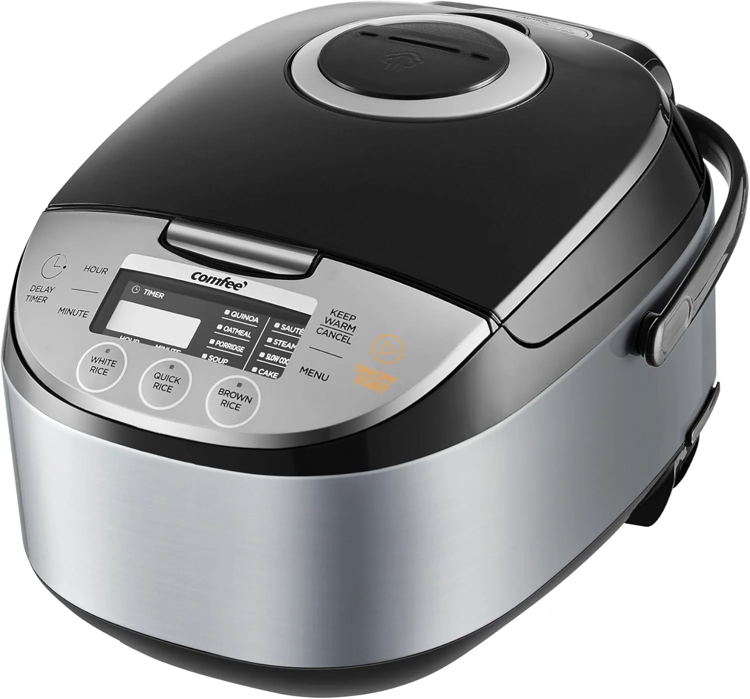Portable 12-Cup Fuzzy Logic Rice Cooker with 11 Presets & Steamer, Black 1