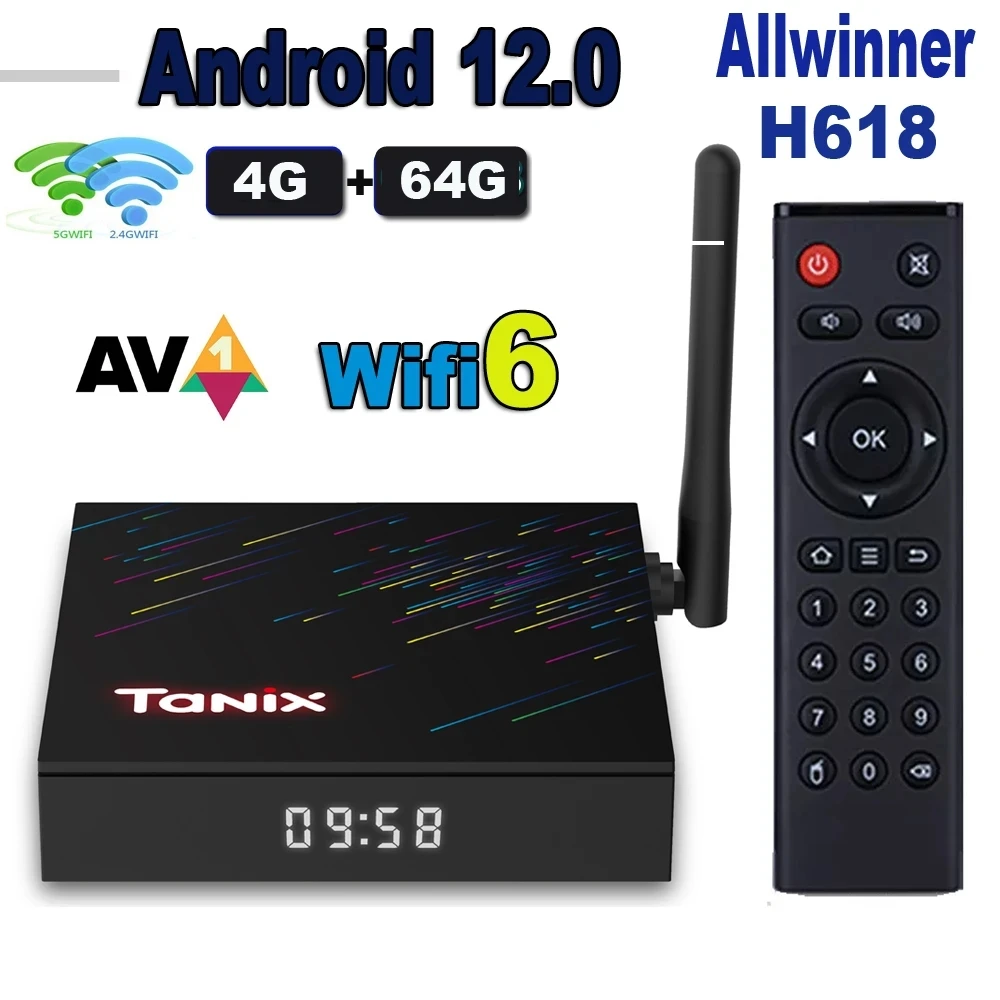 TANIX TX68 Smart TV BOX Android 12 4G 32G 64G Allwinner H618 2.4G&5G Wifi6 6K 4K HDR Media Player Set Top Box TVBOX tv box smart tv box streaming media player