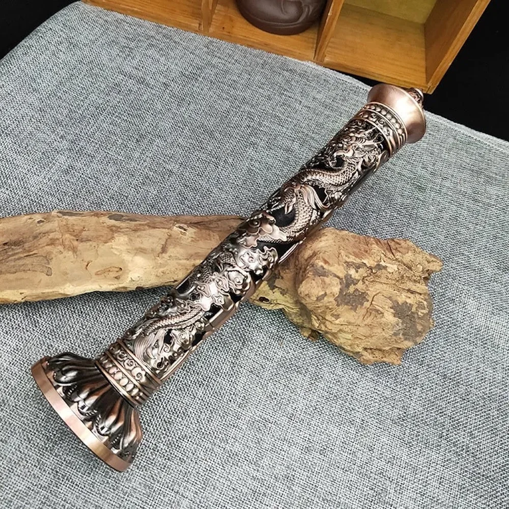 Retro Column Vertical Incense Burner Zen Buddha Heart Sutra Dragon Phoenix Vintage Pillar Incense Stick Holder Traditional Decor - Image 3