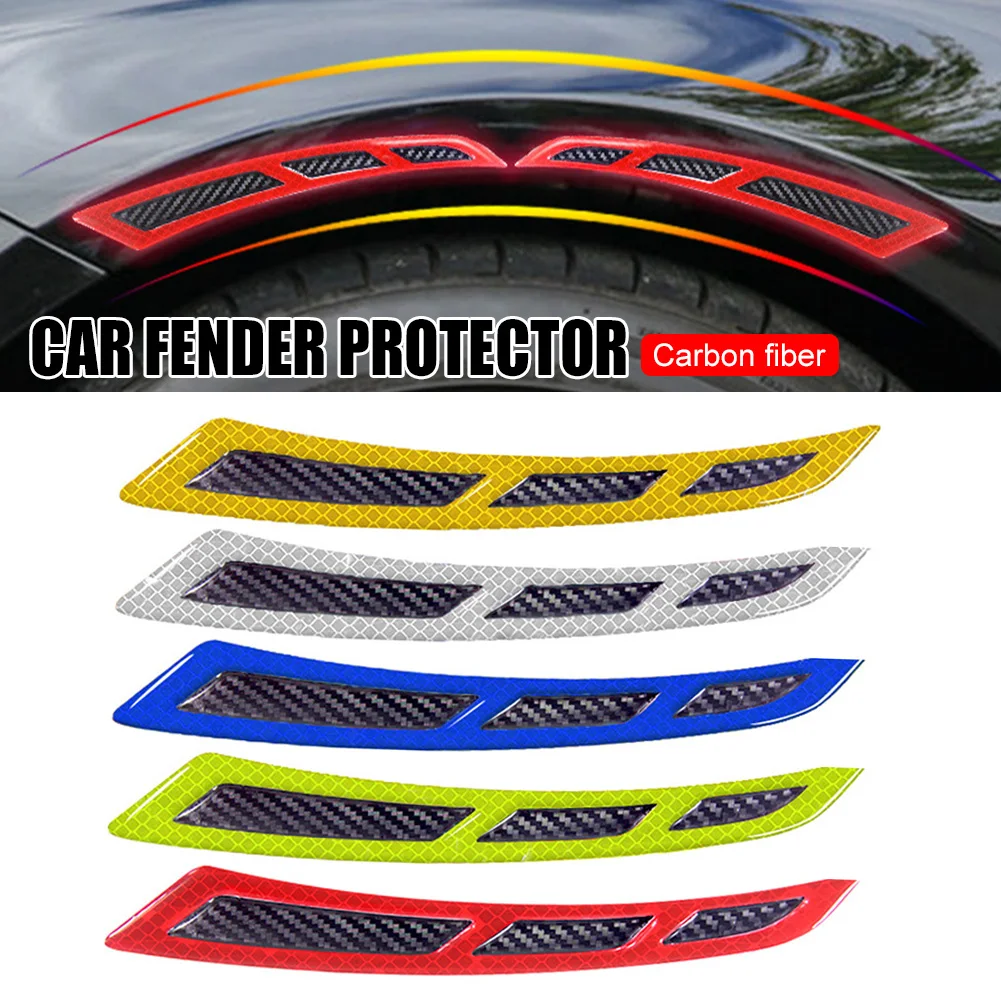 1Pair Car Fender Protector Universal Reflective Car Wheel Eyebrow