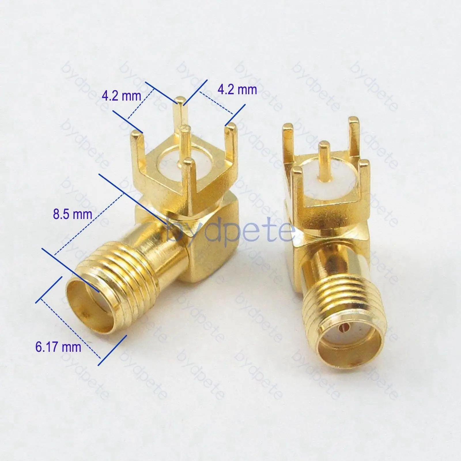 

SMA Female Jack Right Angle Panel Mount PCB Solder Connector Adapter 50ohm Coax