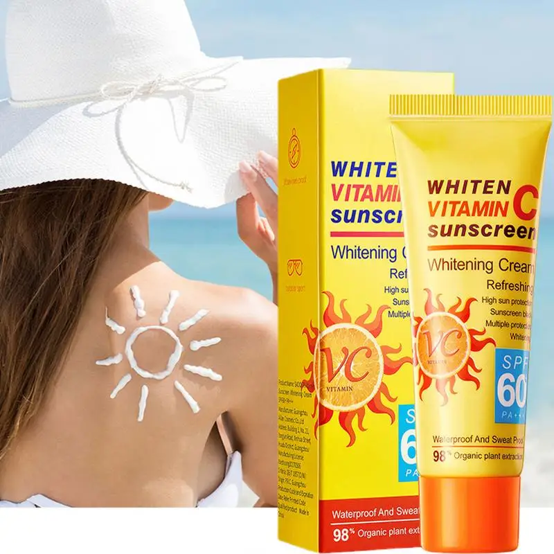 Sun Cream 40g Sunscreen For Face And Body Fast-Absorbing Sun Screen Lotion UVA/UVB Sun Protection With Broad Spectrum SPF60 PA_voghion.com