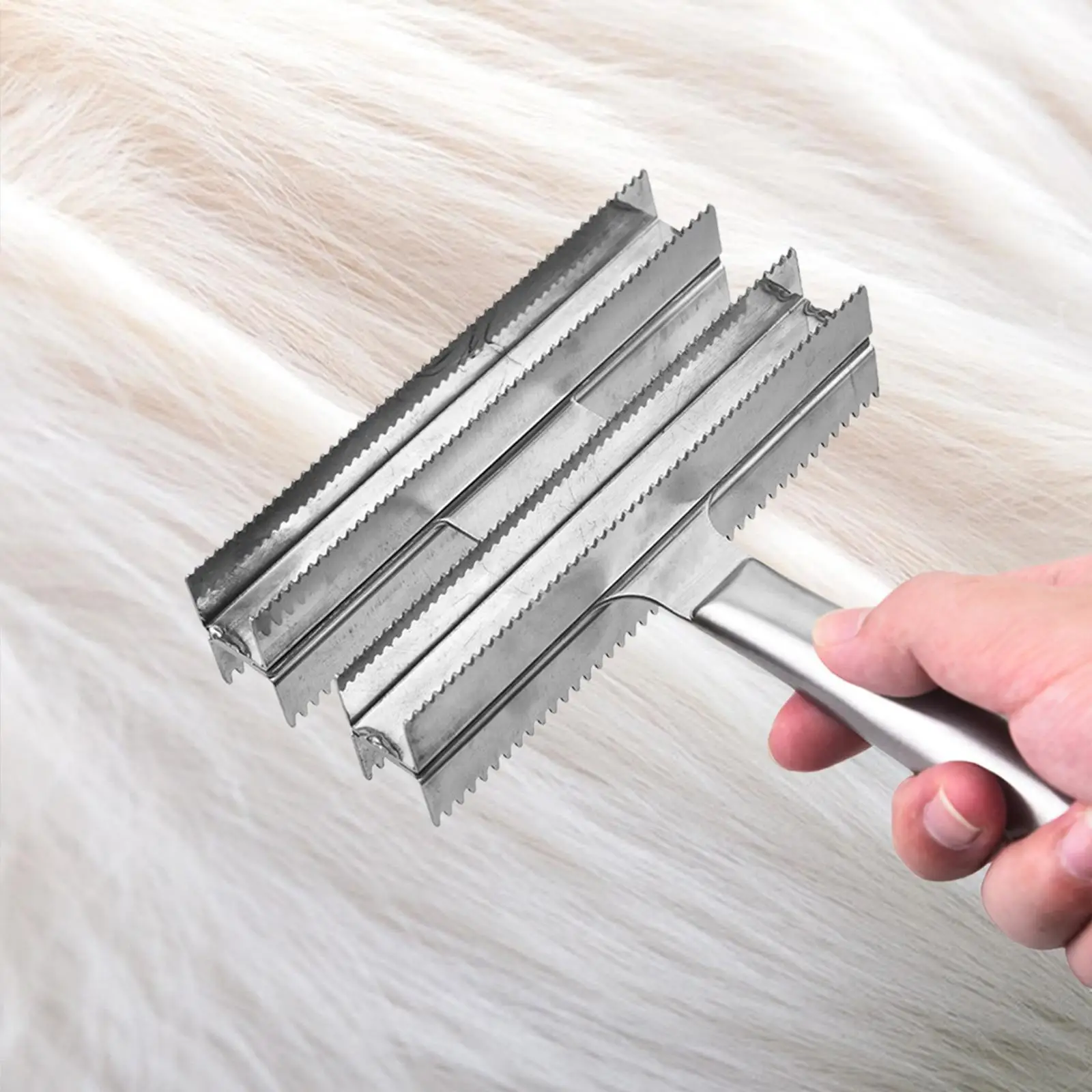 Pet Rake Comb Brush Metal Shedding Blade Grooming Care Tool Portable Horse Brush Comb for Donkeys Cows Animal Livestock All Dogs