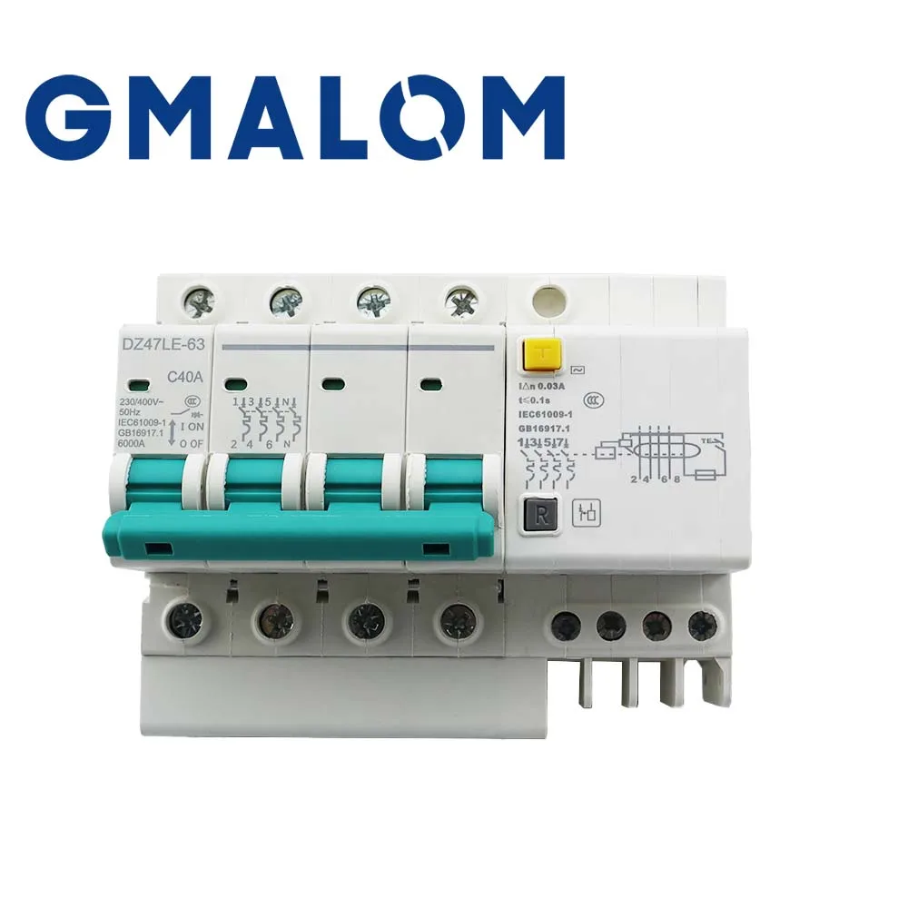 Residual current circuit breaker Main switch with surge protector 1P 2P 3P 3P+N 4P AC400V RCBO MCB with Lightning protection SPD