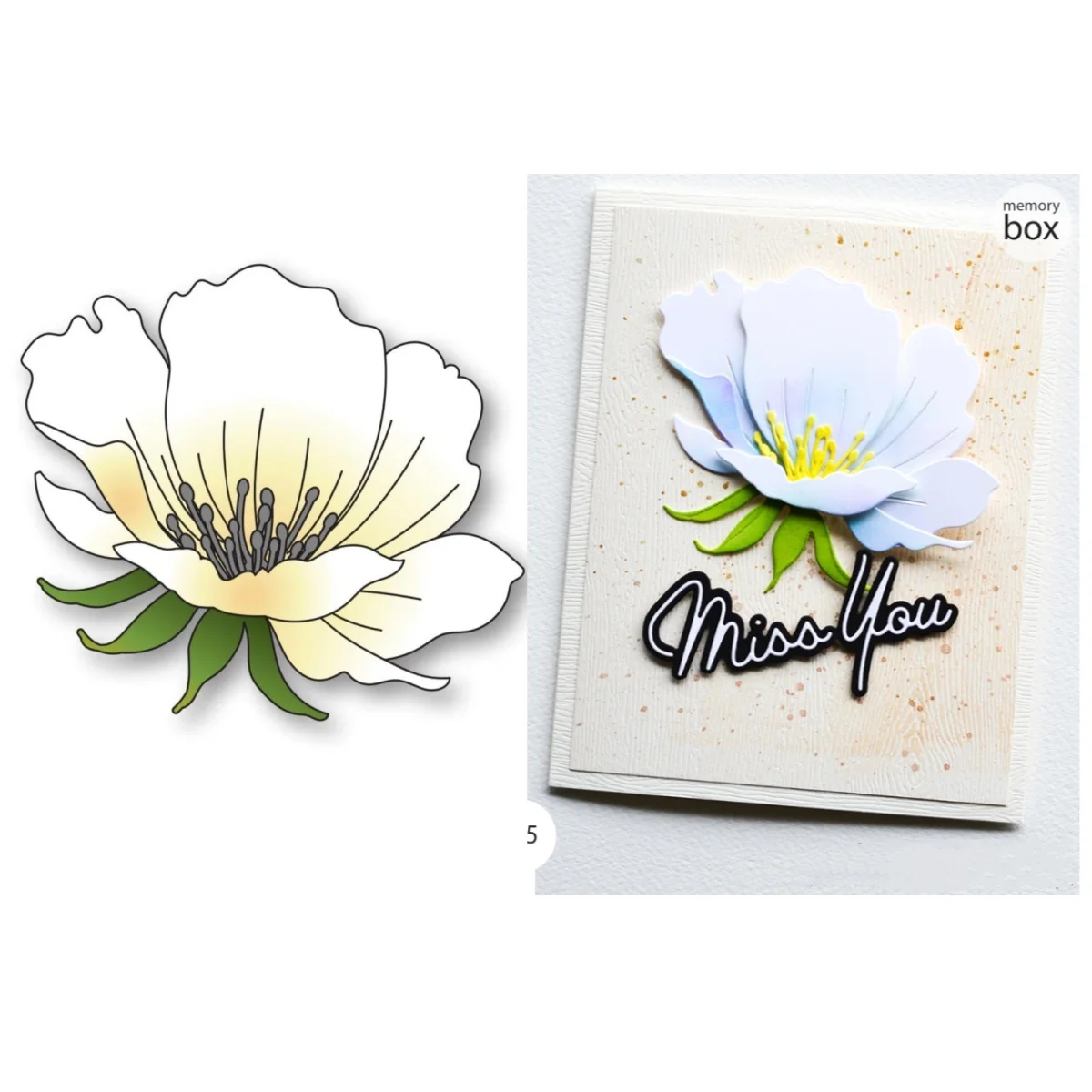 

2024 New Arrivals Spring Anemone Metal Cutting Dies For Making Card Scrapbook Embossed Paper Album Diy Craft Template Decoration