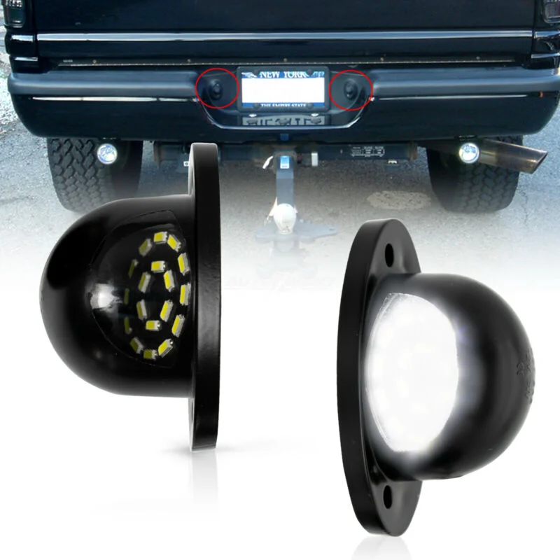 

Full LED License Number Plate Light Smoke Lens Compatible For Dodge Ram 1500 2500 3500 1994-2001 Rear Tail Bumper Lamp