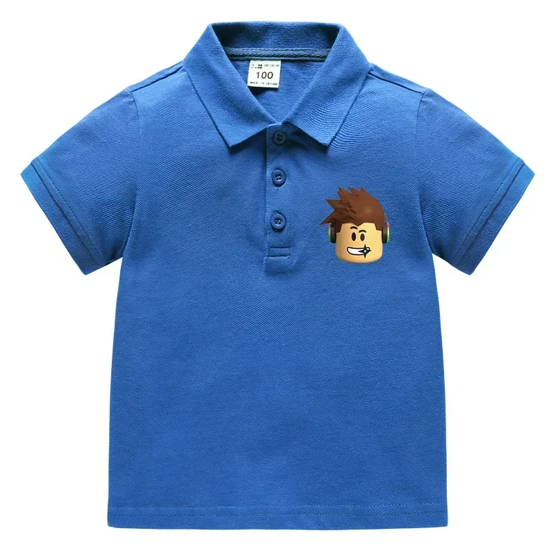 

Roblox Surrounding Children's Lapel Children's Clothing Summer Boy Korean Version POLO Shirt Half-sleeved Cotton Baby T-shirt