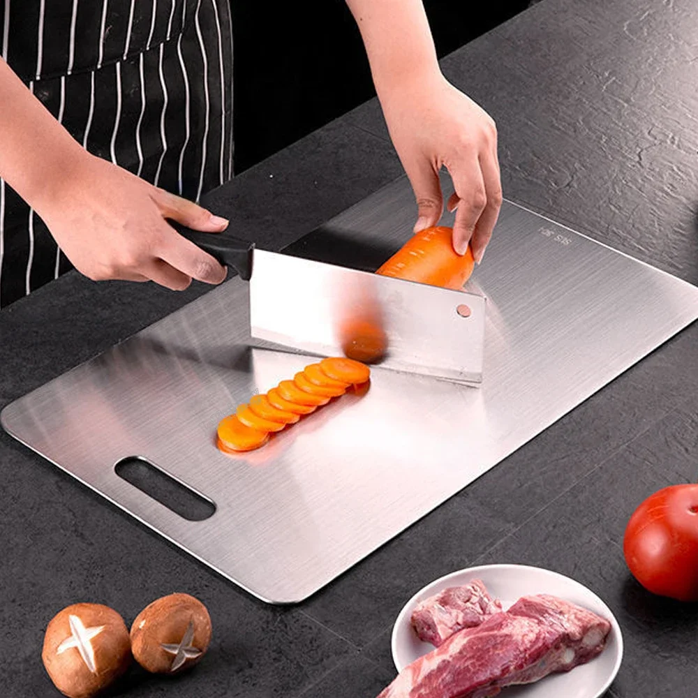 316 Stainless steel Panel and chopping Board Kitchen HouseholdThickened Double Sided Cutting Board Block Kneading Dough Board