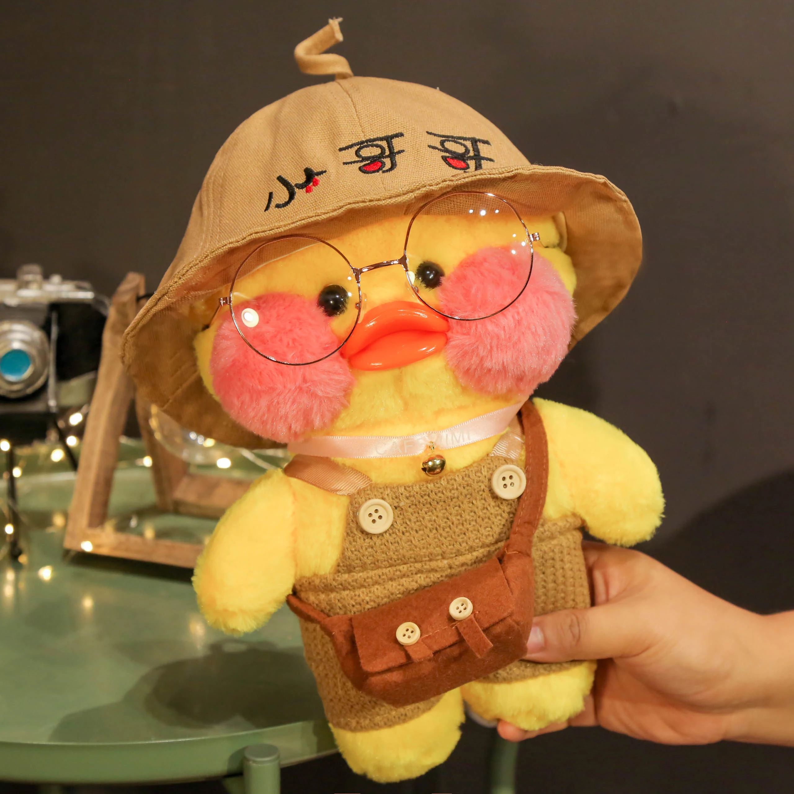 

Kawaii Cartoon LaLafanfan 30cm Cafe Duck Plush Toy Stuffed Soft animal Duck Doll Animal Pillow Birthday Gift for Kids Children