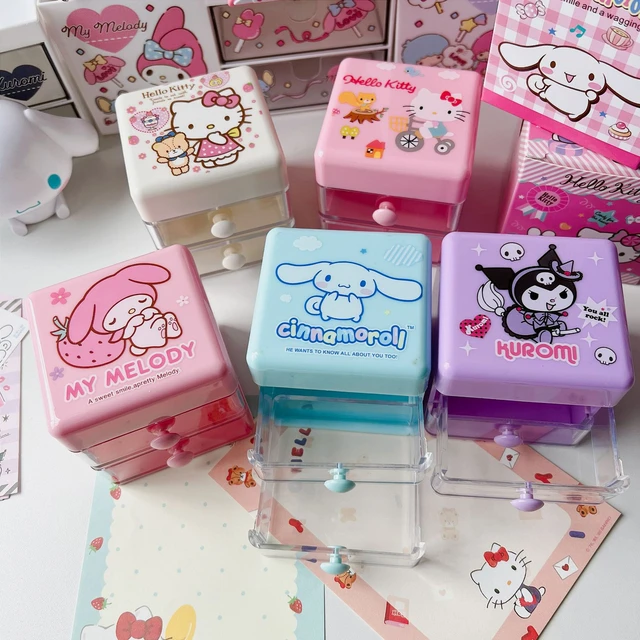 Kawaii Sanrio Storage Box Hello Kittys Accessories Cute Anime Plastic  Portable Foldable Dustproof Clutter Box Toys for Girl Gift - AliExpress