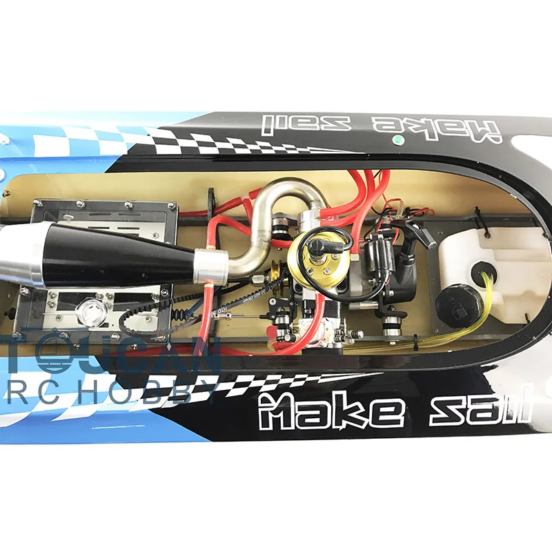 Toys G30C 30CC Blue Fiber Glass Gasoline High Speed Racing ARTR RC Boat W/O Radio System Servos Toucan for Boys TH02711-SMT8 4