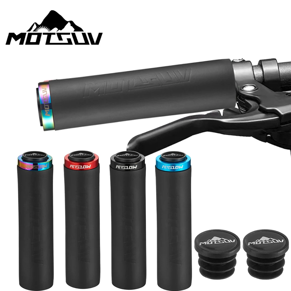 

1 Pair Bicycle Grips Silicone Handle Cover Unilateral Bilateral Lock Soft Non-slip Sweat-absorbing Ultraight Cycling Handlebar