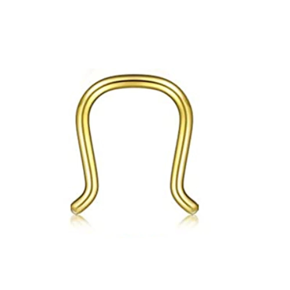 WKOUD Clear Flexible Septum Retainer Plastic & Surgical Steel Nose Septum Ring Piercing Jewelry For Women Men Sean