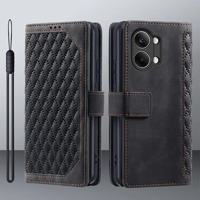 Leather Flip Wallet Phone Case with Magnetic Stand