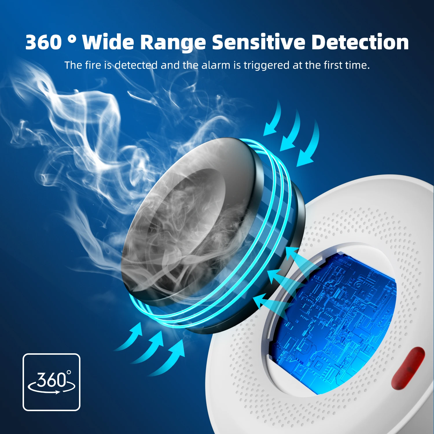 ACJ Smart Tuya WiFi Smoke Detector Security Protection Alarm for Home Hotel Remote Fire smoke detector