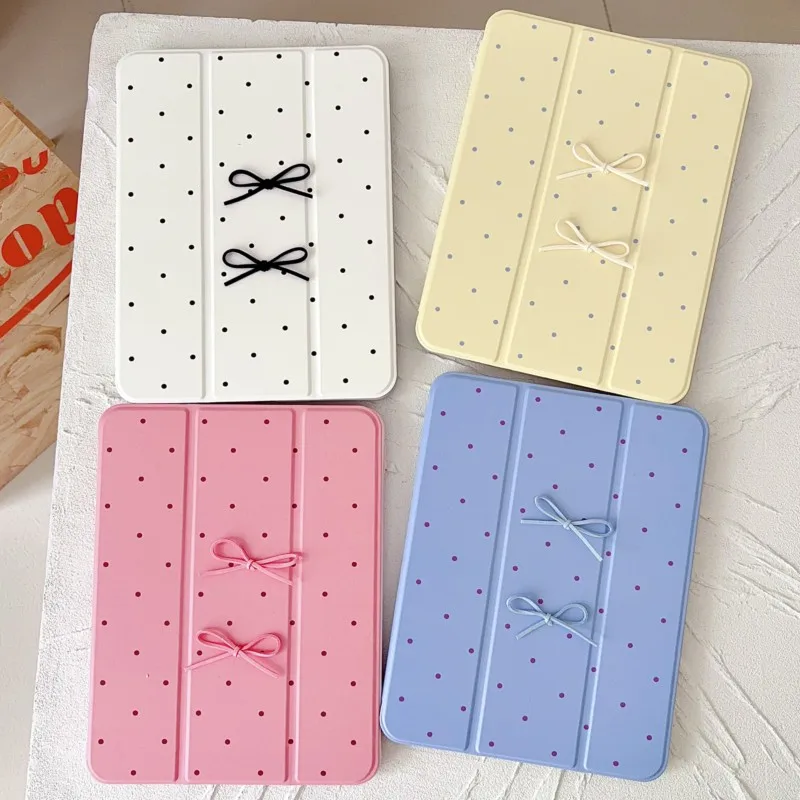 3D Minimalist Bow Polka Dots Cute Sweet Tablet Case Cover