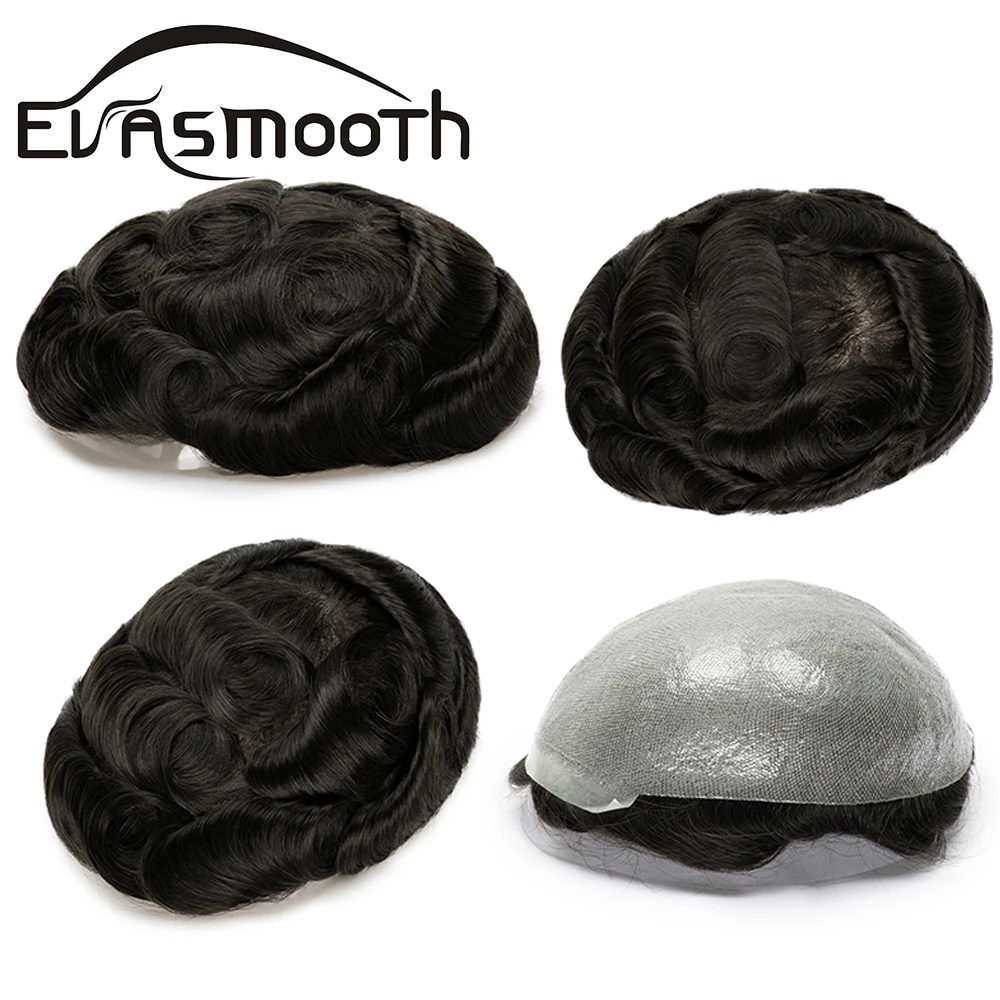 Human Hair Toupee Thin Skin 0.03mm Natural Hair Men Toupee Human Hair Men Wig Replacement Systems Piece Prosthesis Capillary Hombre Male Wigs