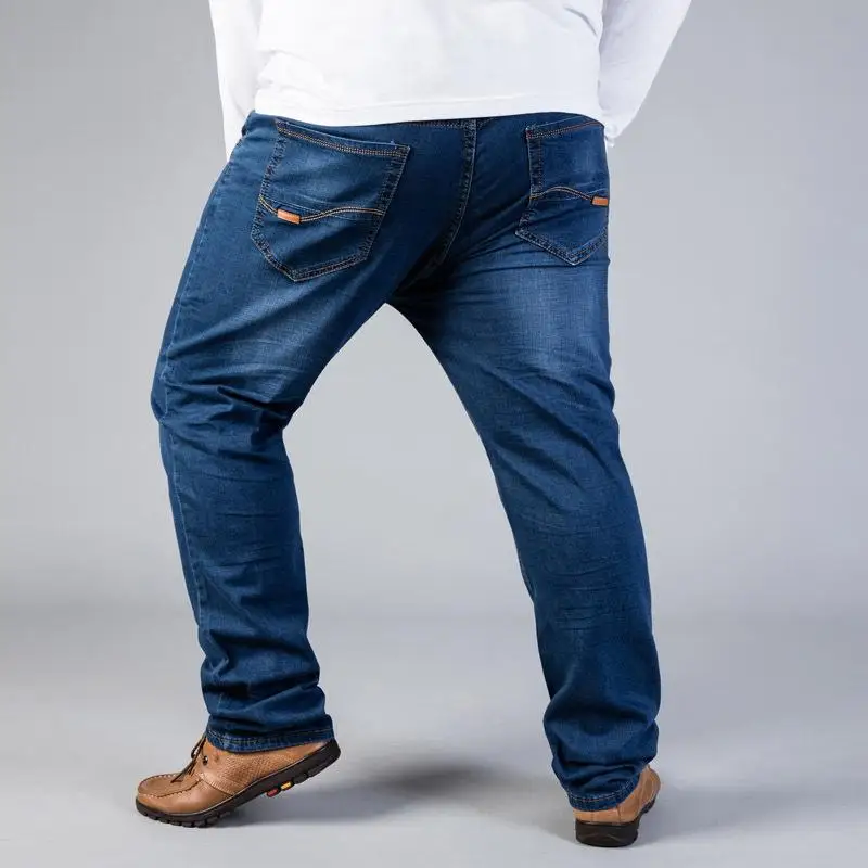 Jeans for Men Plus Size 44 46 48 50 Straight Cut elastic Denim Long Pants 4