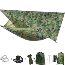 

Camping Hammock with Mosquito Net Portable Tent Waterproof Lightweight Nylon Hammock for Hiking Outdoor Travel Survival Backyard