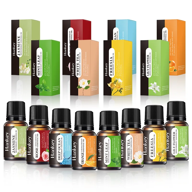 8pcs Aromatherapy Essential Oil Set Indoor Persistent Fragrance Retention Air Fresh Water Soluble Plant Massage Essential Oil