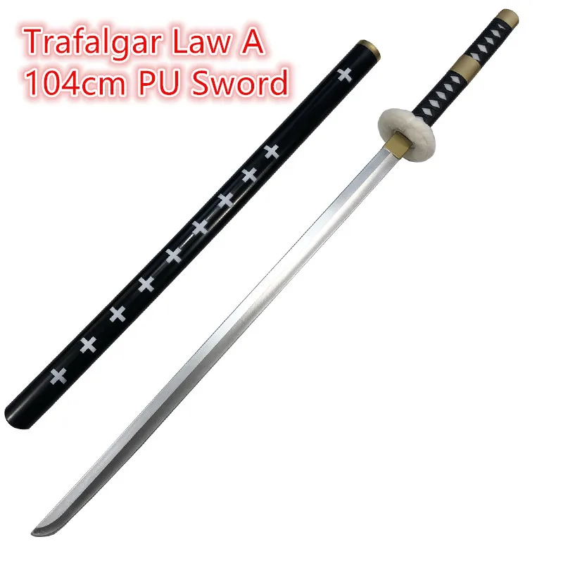 Trafalgar Law Black Sword Cosplay Sword 1:1 Anime Sword Zoro Arma Katana Safety Pu Knife Samurai Sword Toy 104Cm
