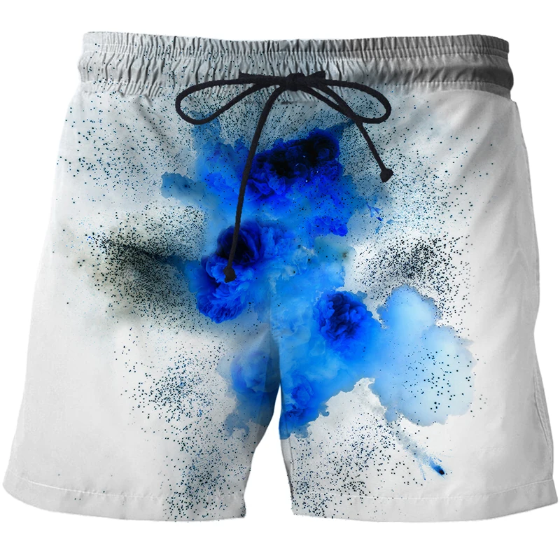 2022 Mens 3D printed beach shorts Speckled tie dye pattern loose shorts pants off white sports shorts high waist casual Swimsuit casual shorts
