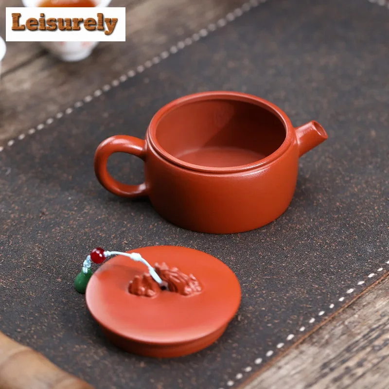 160ml Handmade Yixing Purple Clay Teapot Handmade Gun Nozzle Pot Raw Ore Zhu Mud Kettle With Strainer Chinese Zisha Teaset Gift