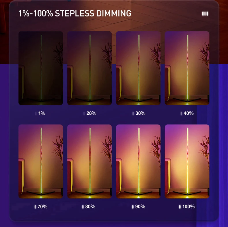 RGB LED Floor lamp 180CM Smart APP Remote Control Modern Corner 2PCS Floor Light Atmospheric Standing Light Indoor Home Decor