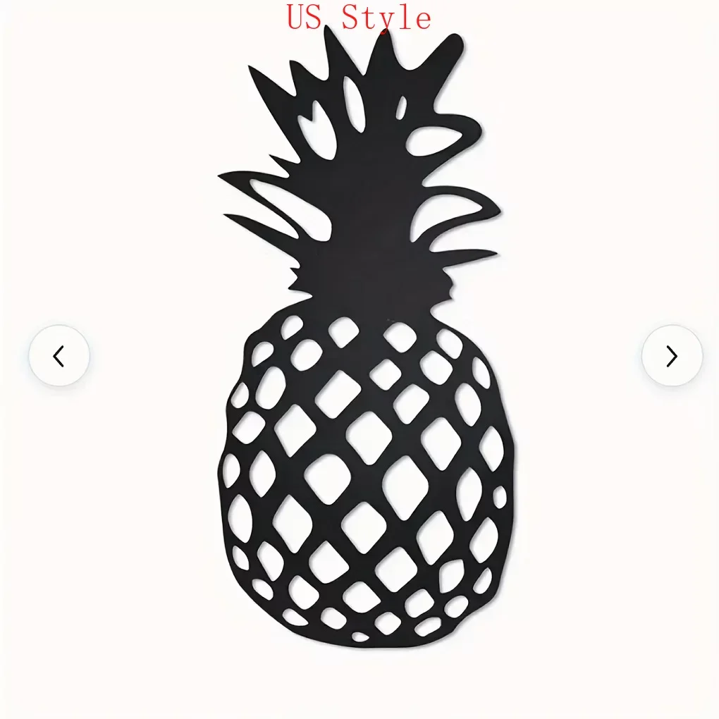 

Metal Pineapple Wall Hanging Decoration Kitchen Bedroom Room Livingroom Decoration Black Silhouette Wall Mounted Decor Art Iron