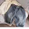 2025 Spring Autumn Kid Boys Denim Pants Side Pocket Polished White Children Boys Pants Elastic Waist Casual Baby Boys Trousers 3