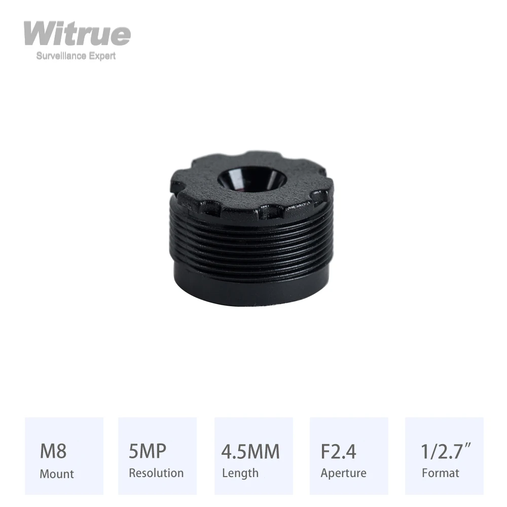 Witrue CCTV Lens M8 *0.35 Mount HD 5MP 4.5MM Aperture F2.4 Format 1/2.7