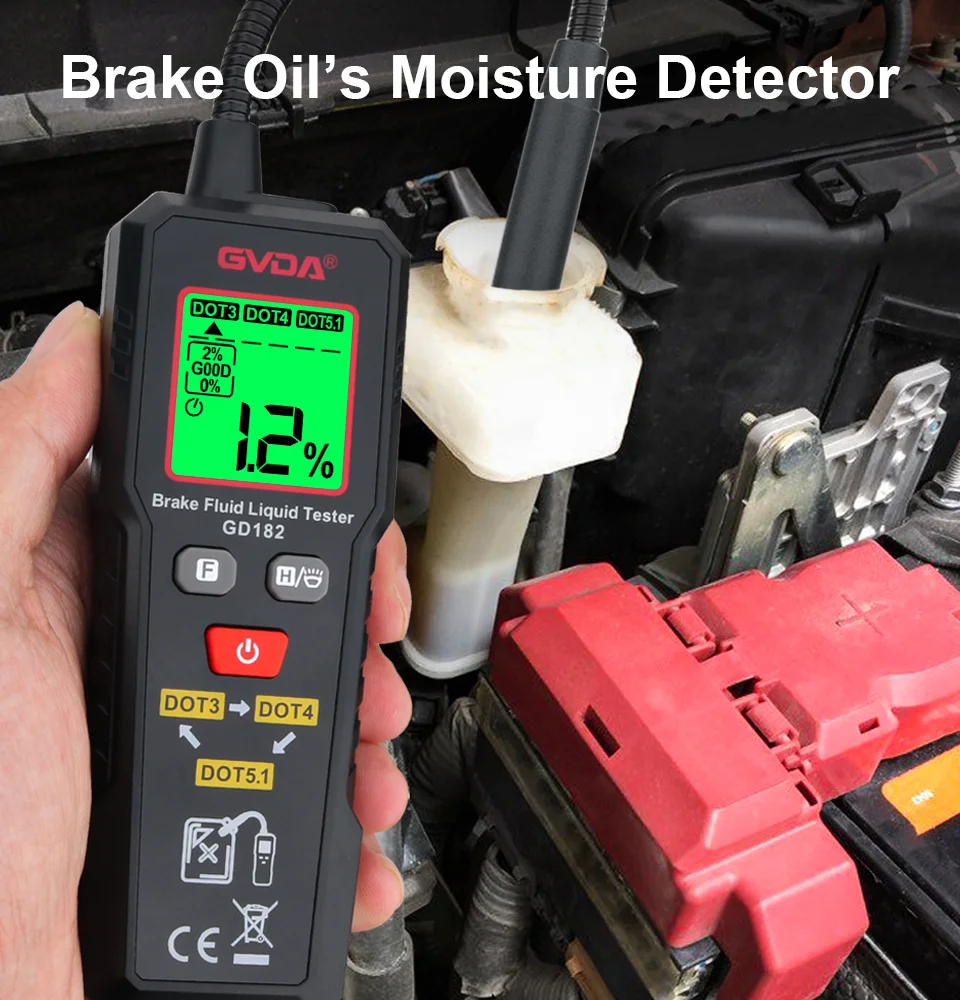 Tester Liquido Freni - Misuratore Umidità Per DOT 3, DOT 4, DOT 5.1 - Strumento Diagnostico Auto - Foto 6