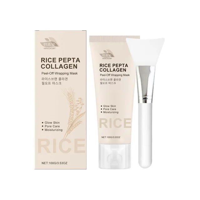 Hanchobit Peel off Mask Collagen Night Wrapping Mask Pore Minimizer Enhance Skin Elasticity Overnight Rice Face Mask Korean 100g 2