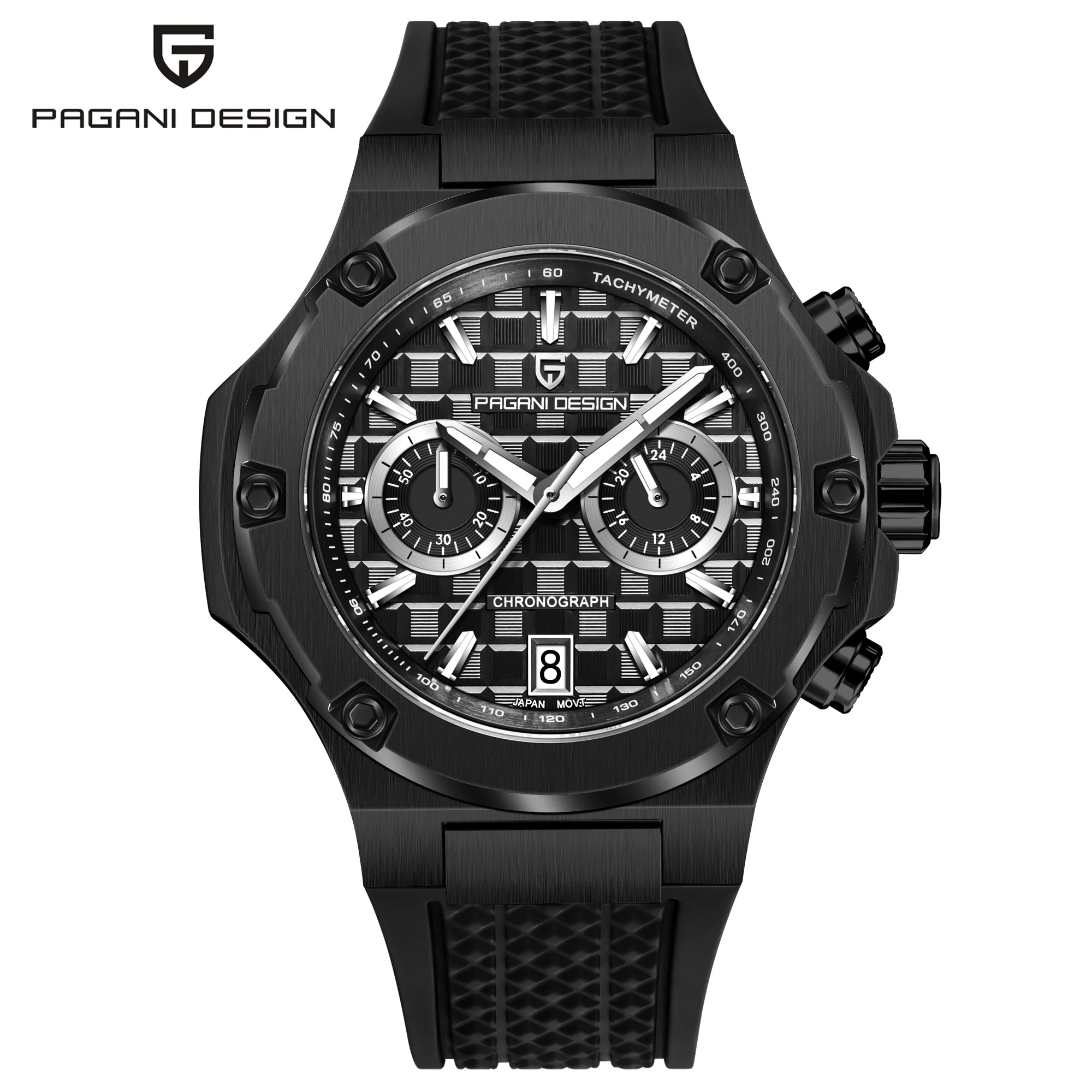 PAGANI DESIGN Men’s Chronograph Watch VK64 Quartz 10ATM Rose Gold Sport Watch
