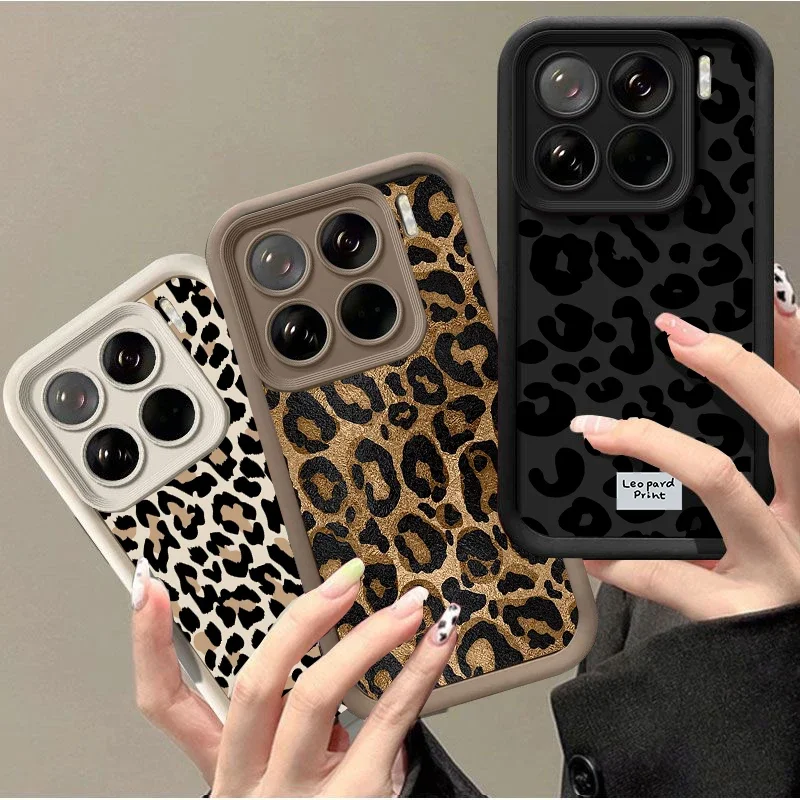 Luxury Retro Black Brown Leopard Print Matte TPU Phone Case — Anti-Falling Cover