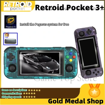 Retroid 포켓 3 + 휴대용 레트로 게임기, RP 3 플러스, 4.7 인치 터치 스크린, 4G + 128GB, 안드로이드 11, PSP, PS2 게임, 512G 60000 게임