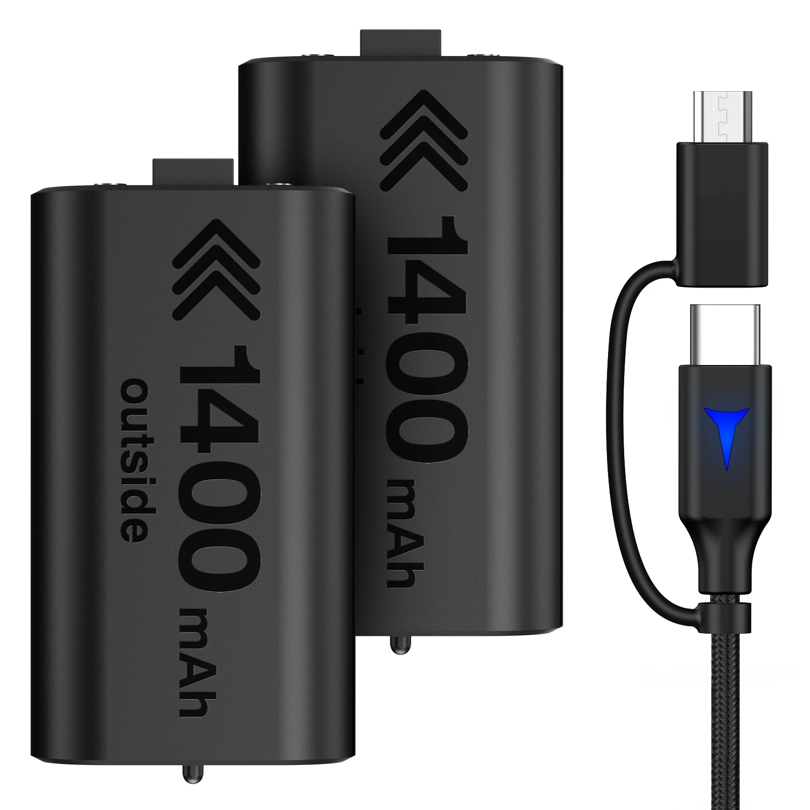 

BEBONCOOL 2x1400mAh Battery For Xbox Series X/S Wireless Controller with Led Indicator Charging Cable For Xbox One/Xbox One X/S
