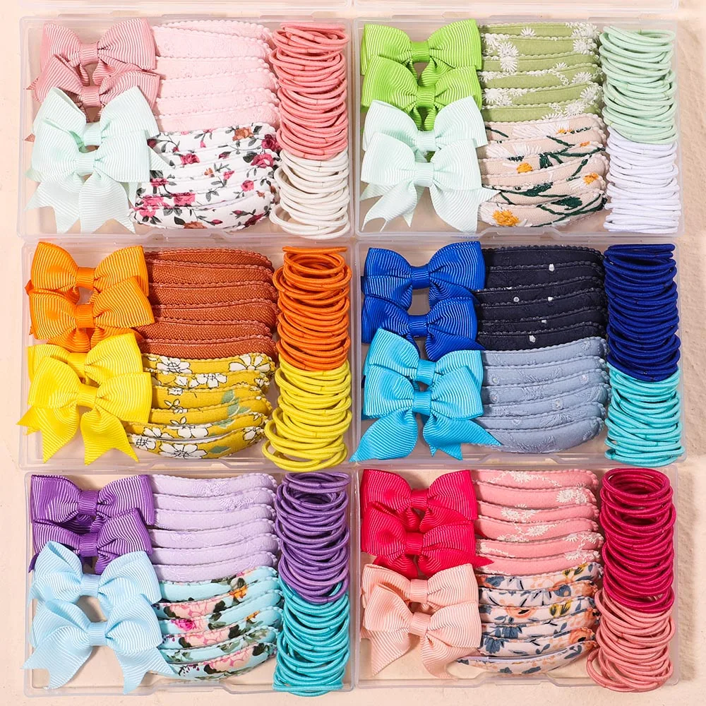 ABoxofChildrensRubberBandElasticBowHairClipBabyHairRingLittleGirl.jpg