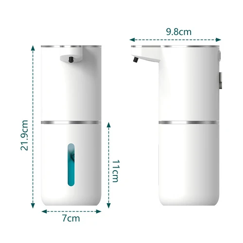 자동 거품 비누 디펜서 디펜서 주방 욕실 스마트 적외선 비접촉식 손 세척기, 충전식 380ml, 1 pc, 2pc 6