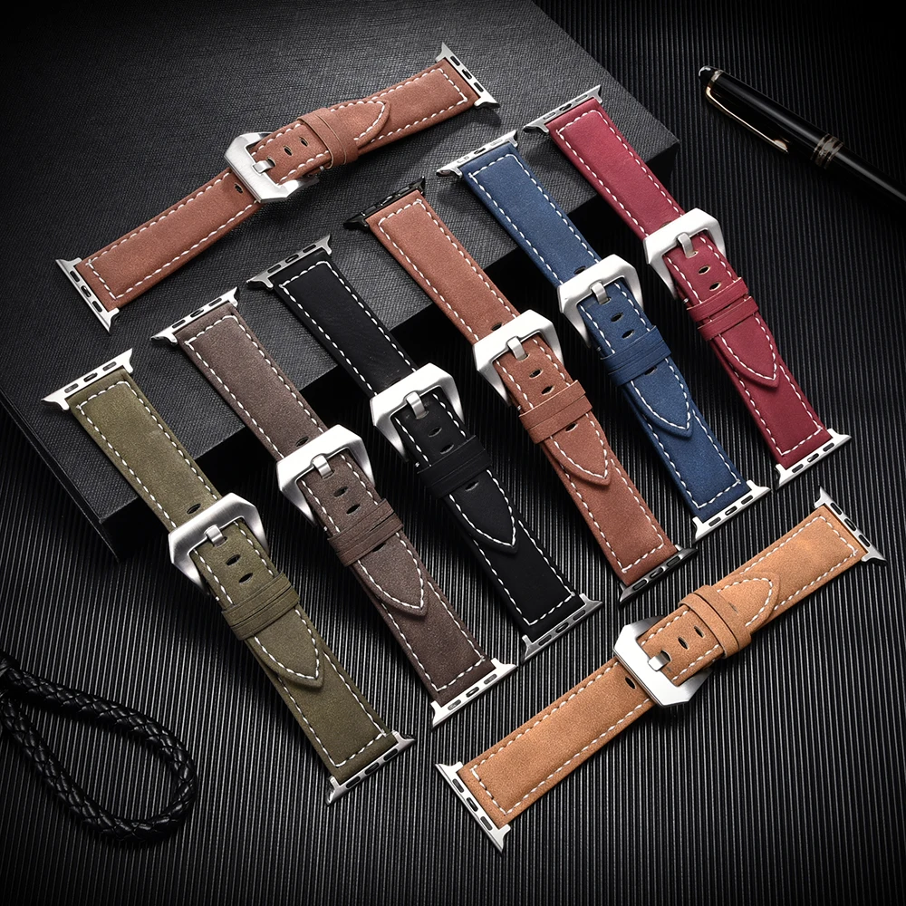 Premium Leather Strap for Apple Watch - High Quality Men's Band
