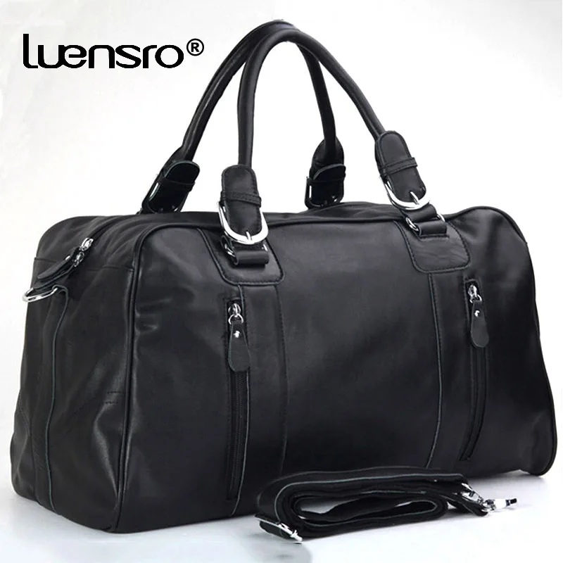 Genuine Leather Travel Boston Bag for Men Designer Luggage Bags Duffee Bag Leather Shoulder Messenger Handbags Weekend Bags