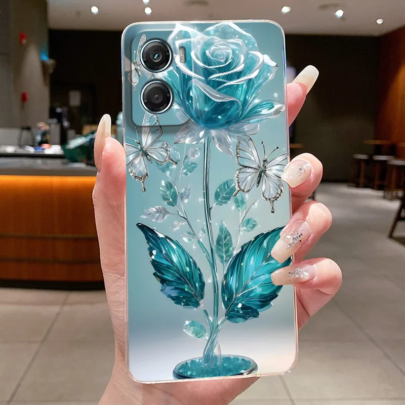 Fashion Butterfly Flower Phone Case - Soft TPU Silicone Back Bumper Etui